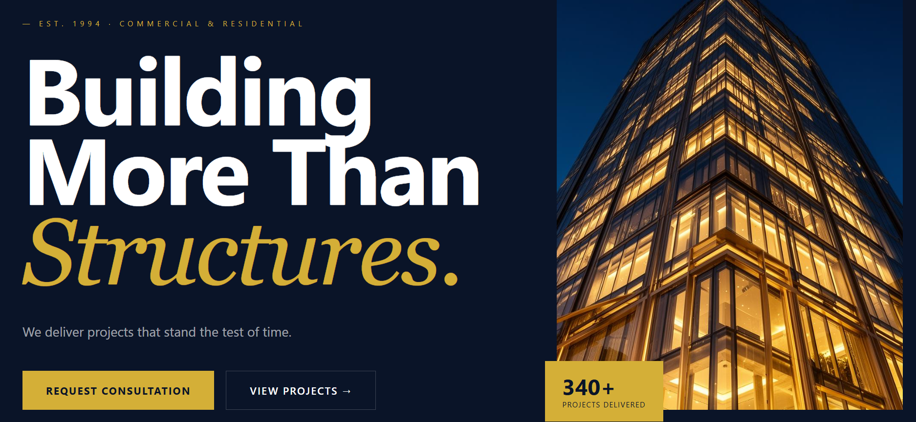 Construction website preview