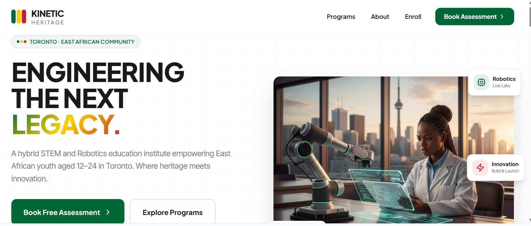Kinetic Heritage website preview