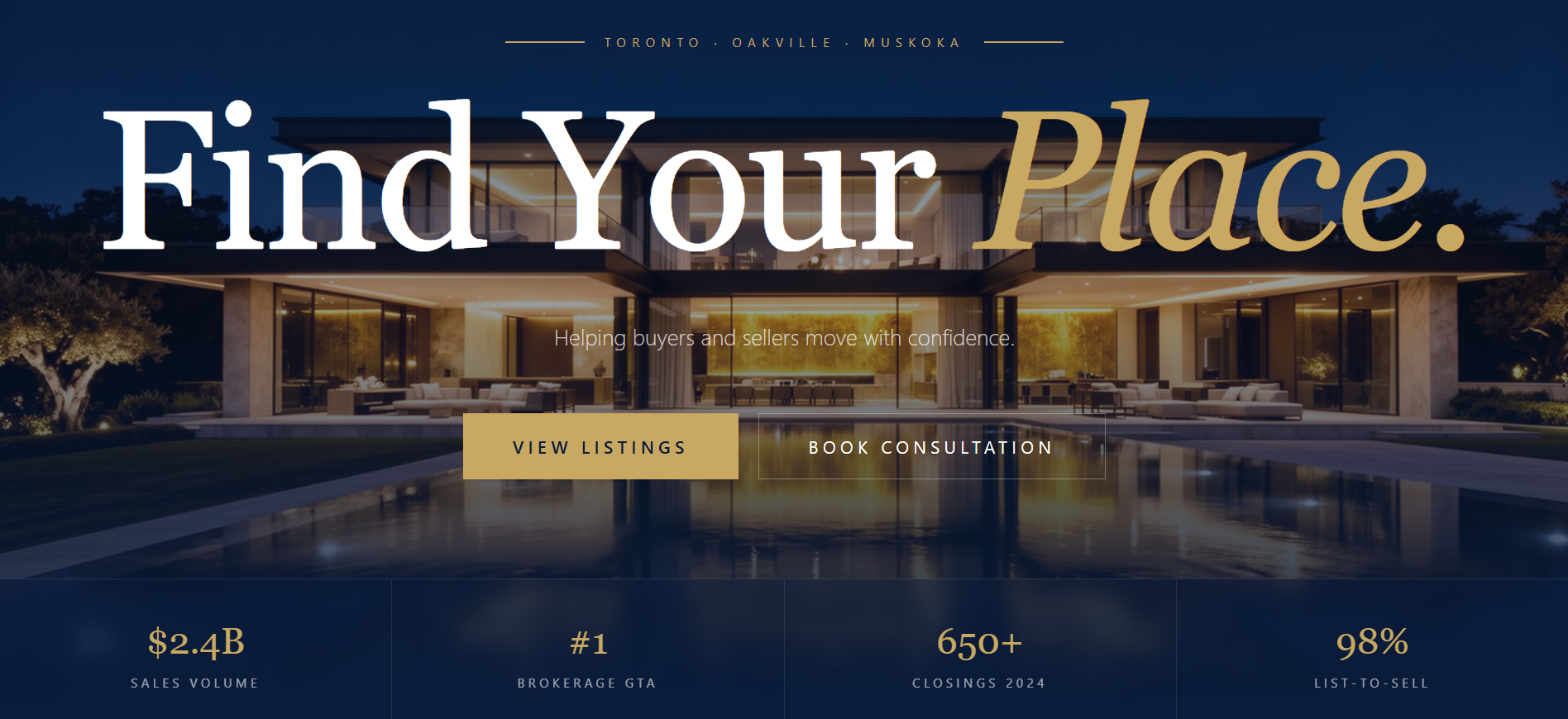 Luxury real estate website preview