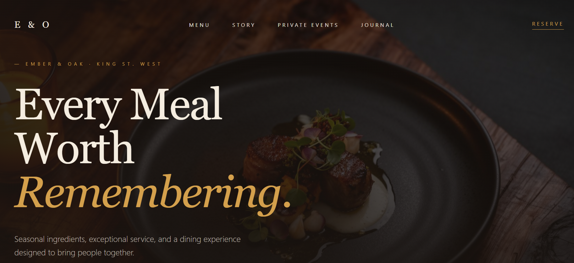 Restaurant website preview