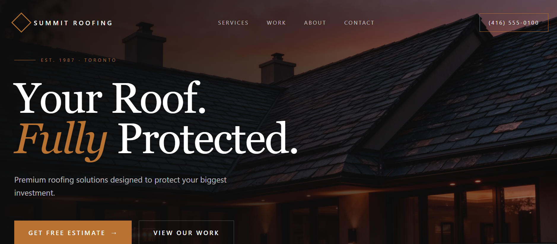 Summit Roofing website preview
