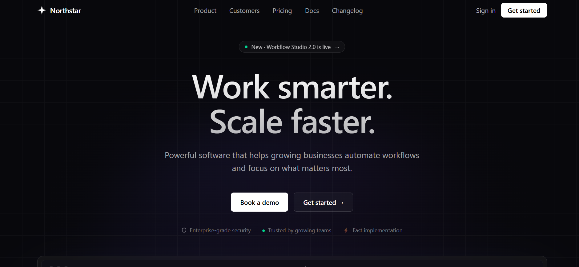 SaaS landing page preview